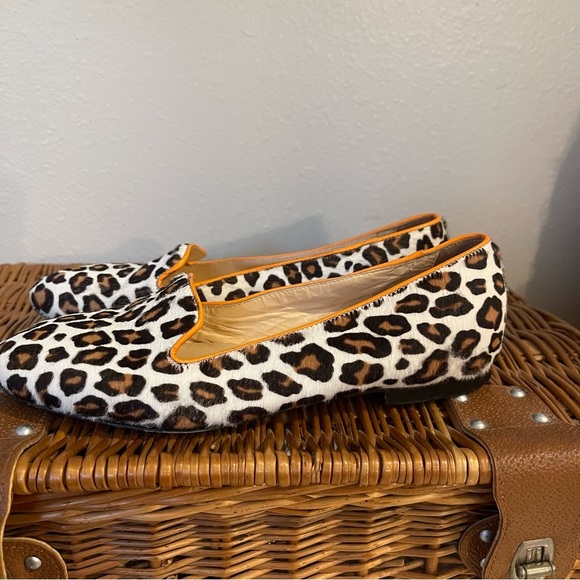 Alberto Moretti Loafers Women 37 Calf Hair Animal Print Flat Shoes US 6 Designer - Picture 3 of 8